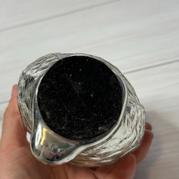 Mercury Glass Owl Figurine Silver Distressed Vintage Style Home Decor Accent - Picture 4 of 8